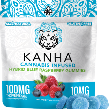 Experience the Sweetness of Kanha Blue Raspberry Gummies – 10 Pieces x 10mg Each