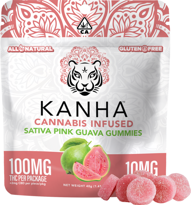 Discover Kanha's Pink Guava Gummies - 10 Pieces x 10mg Each