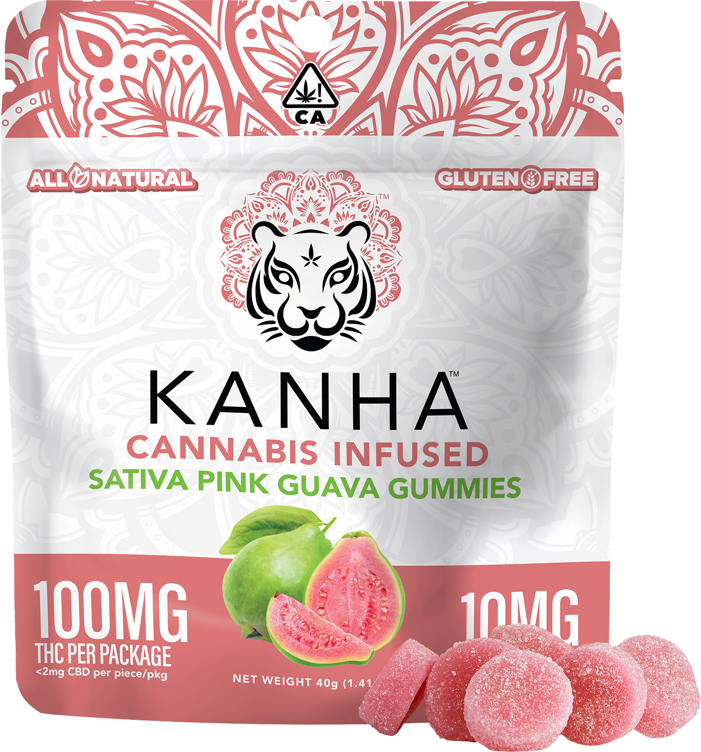 Discover Kanha's Pink Guava Gummies - 10 Pieces x 10mg Each