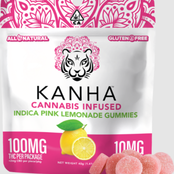 Pink Lemonade Kanha Gummies – 10 Pieces x 10mg Each (100mg/Bag)