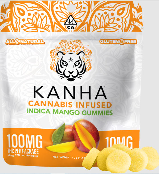 Indulge in Mango Nirvana with Kanha's Indica Infused Gummies – 10 Pieces x 10mg Each